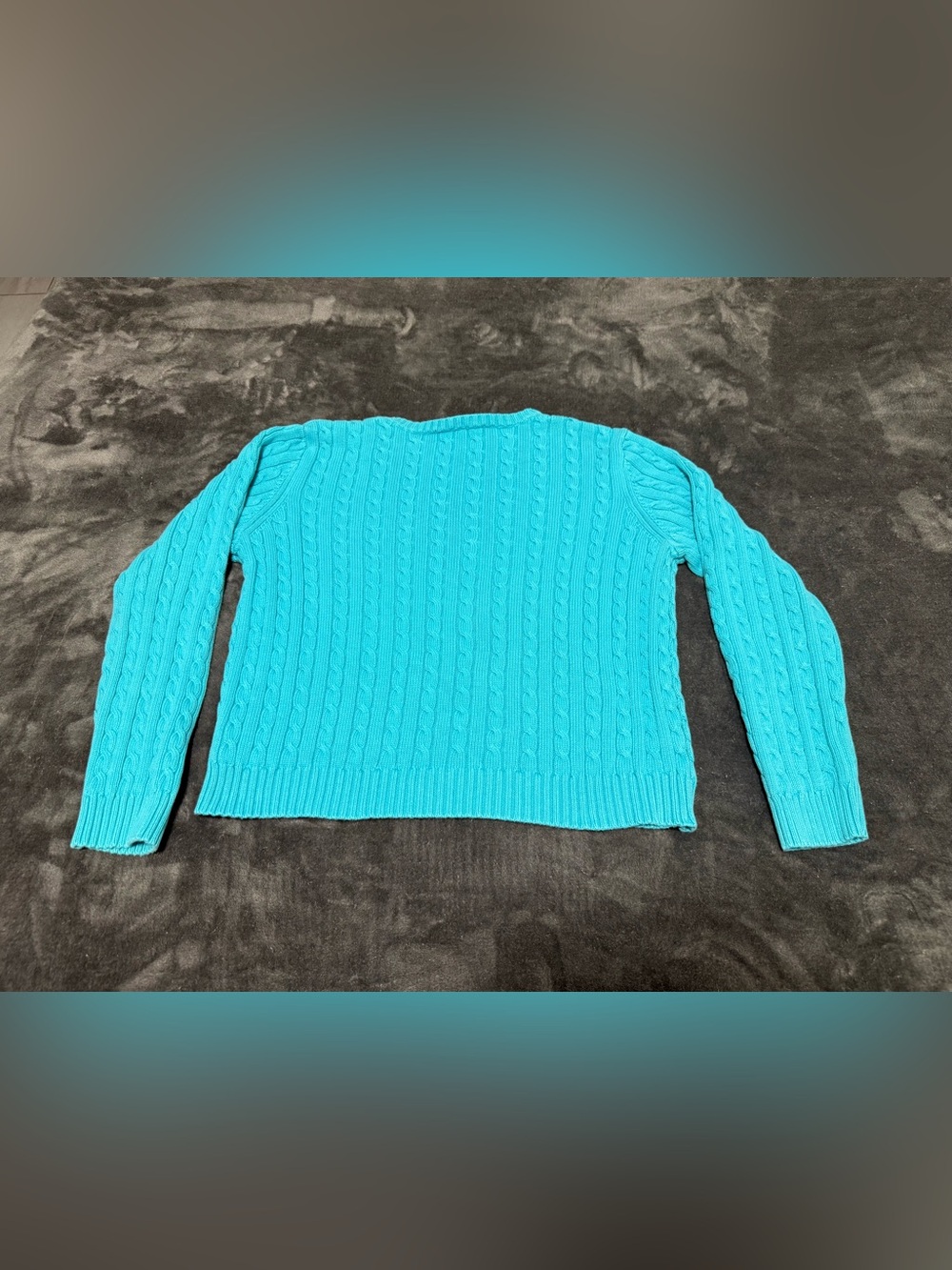 Ralph Lauren Cable-Knit Crewneck Sweater - Turquoise Blue - Picture 2 of 6